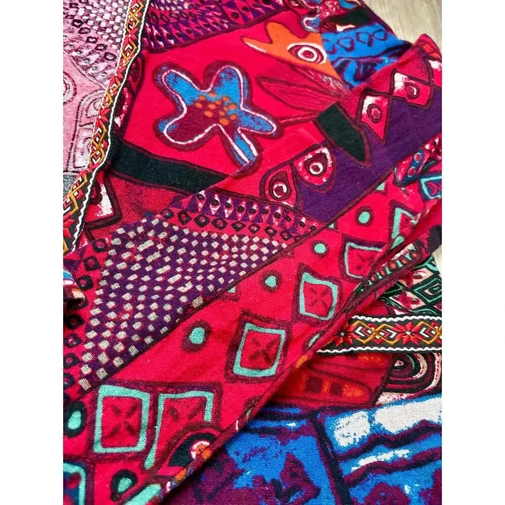 Emery Rose | Women's Open Front Jacket Floral Paisley Multicolor Print | Medium Red - Image 3