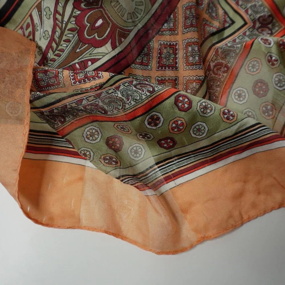 Vintage BLARA Manlio Bonetti Italy‎ Scarf Paisley Orange Retro VTG Designer SEE - Image 2