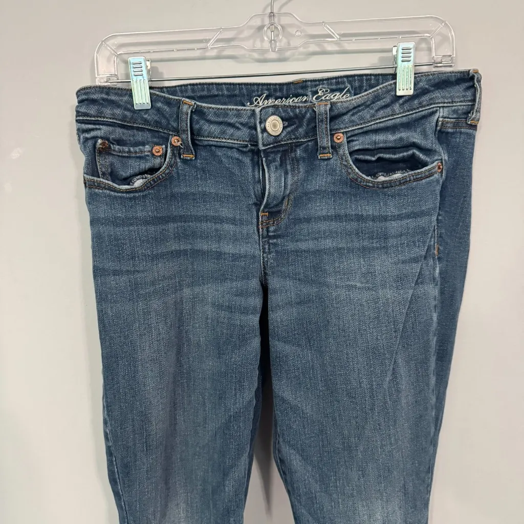 American Eagle Stretch Super Skinny Jeans Women's Size 10 Lighter Medium Wash - Image 3