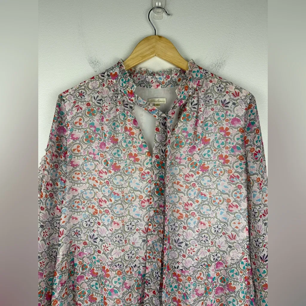 Shoshanna Avila Floral 100% Ruffle Silk Cocktail Mini Dress Size 10 - Image 3