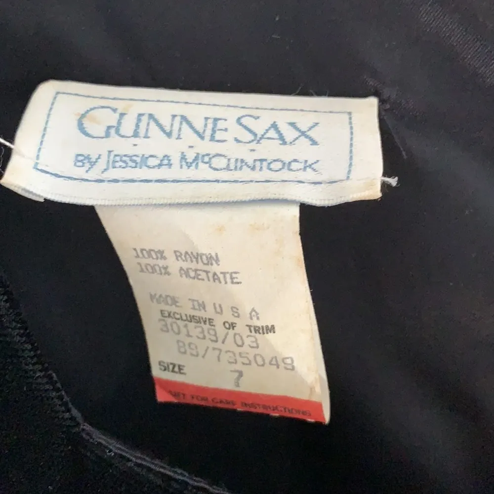 Gunne Sax Black Velvet Dress - Image 4