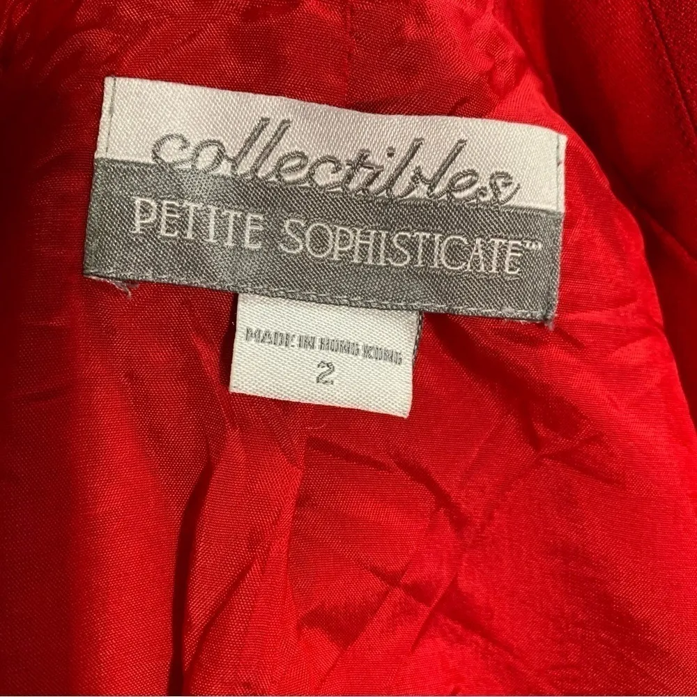 Collectibles Petite Sophisticate Vtg Red Holiday Long Sleeve Christmas Blazer 2 - Image 16