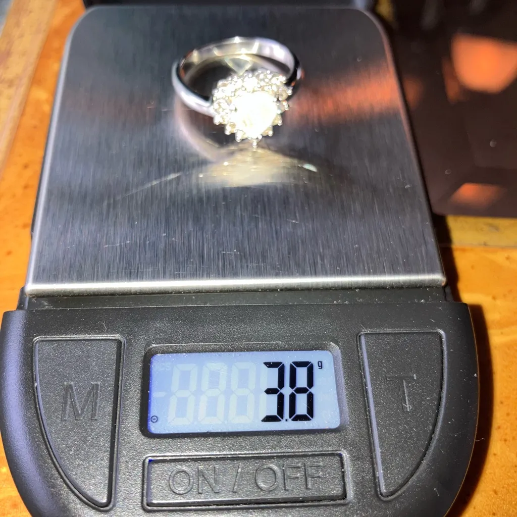 Natural Rainbow Moonstone Sterling Silver Heart Ring Size 8.75 - Image 10