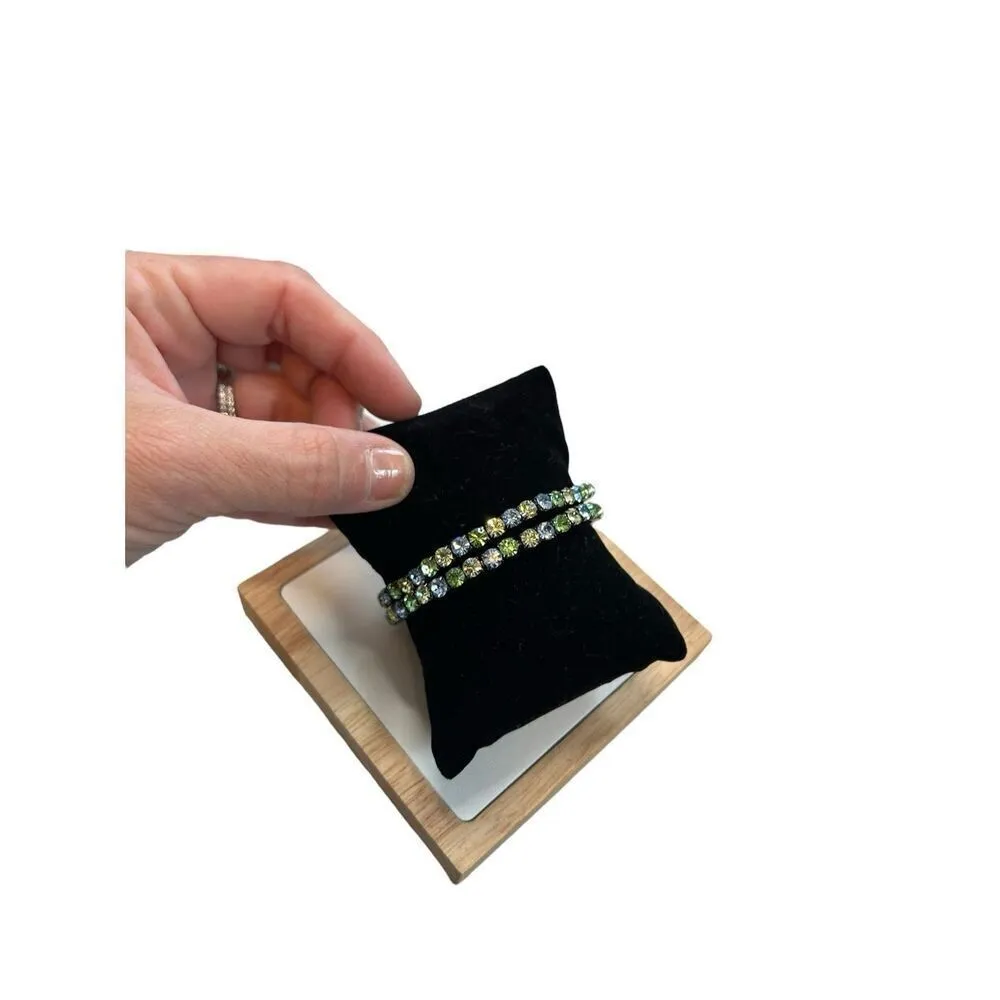 Multi colored rhinestone crystal set of 2 bracelets - Image 7