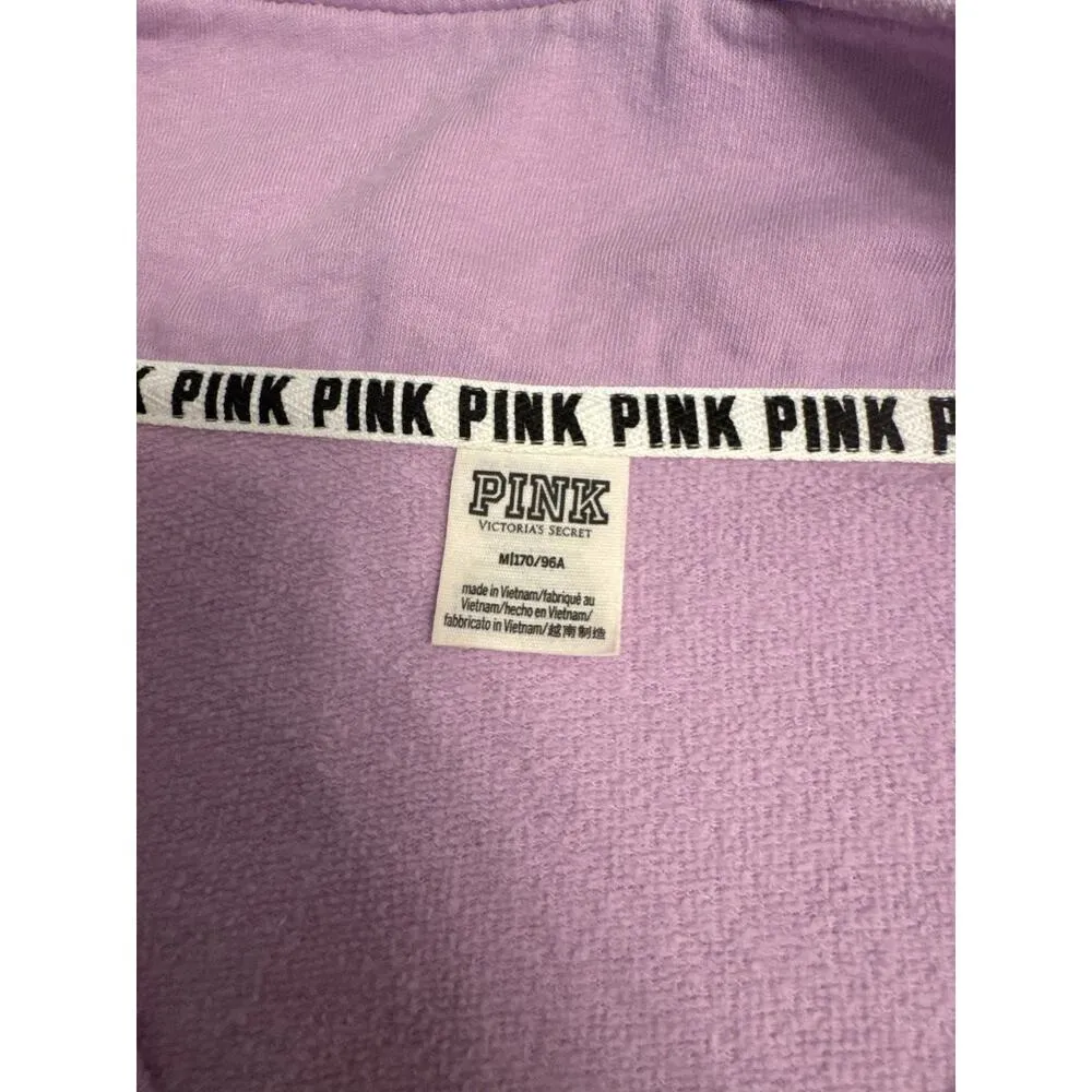 Victoria's Secret PINK Lavender Purple Pull Over Snap Button Size M Logo Size M - Image 3