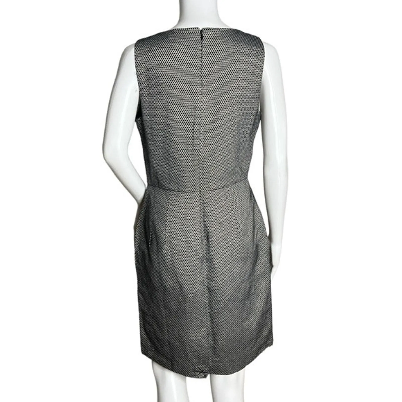 Banana Republic Dress‎ Womens 4 Black Silver Geometric Metallic Print Preppy - Image 3