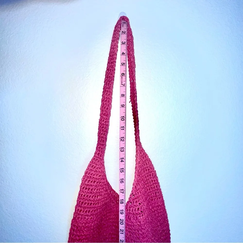 SCALA Woven Pink Vintage Seagrass Straw Purse Fun Beach Festival bag - Image 10