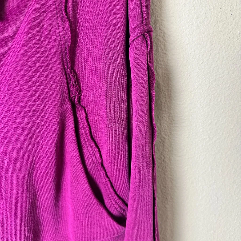 FREE PEOPLE MOVEMENT Magenta Hooded Zip Up Hoodie Sweatshirt Size Small - Image 4