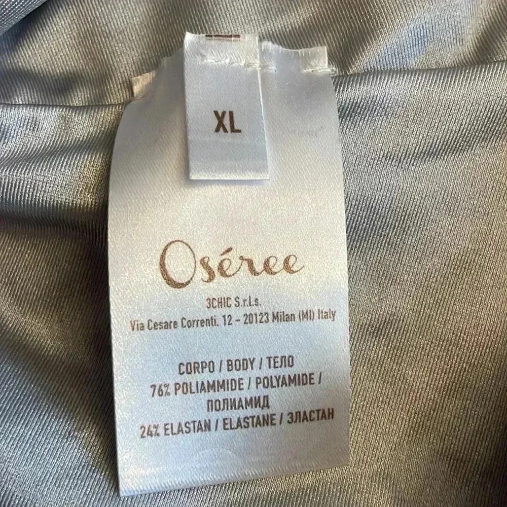 Oseree Glow Asymmetrical One Shoulder Swimsuit Silver Size XL - Image 8