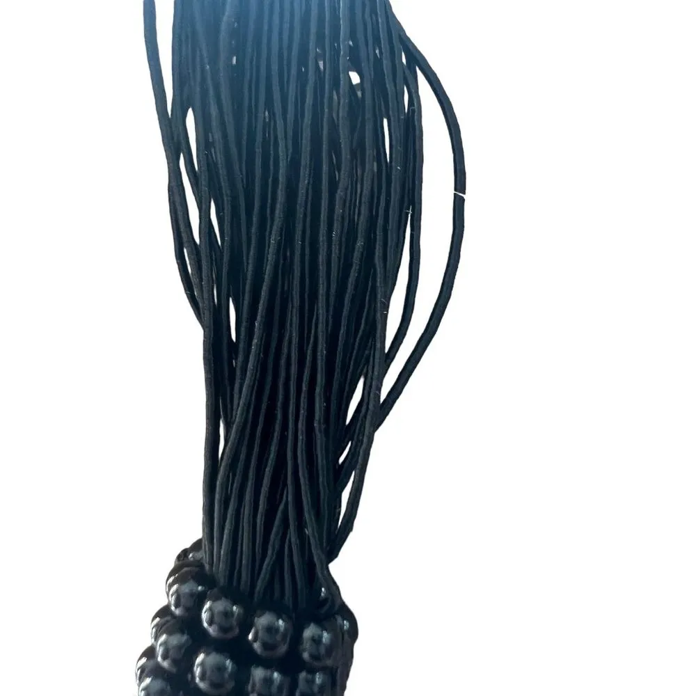 Multi Strand Tigers Eye Chip Necklace Black Button Clasp Collar 19" NWT - Image 4