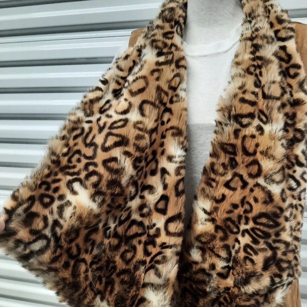 Calesas Faux Fur Cardigan Sweater Size M - Image 3