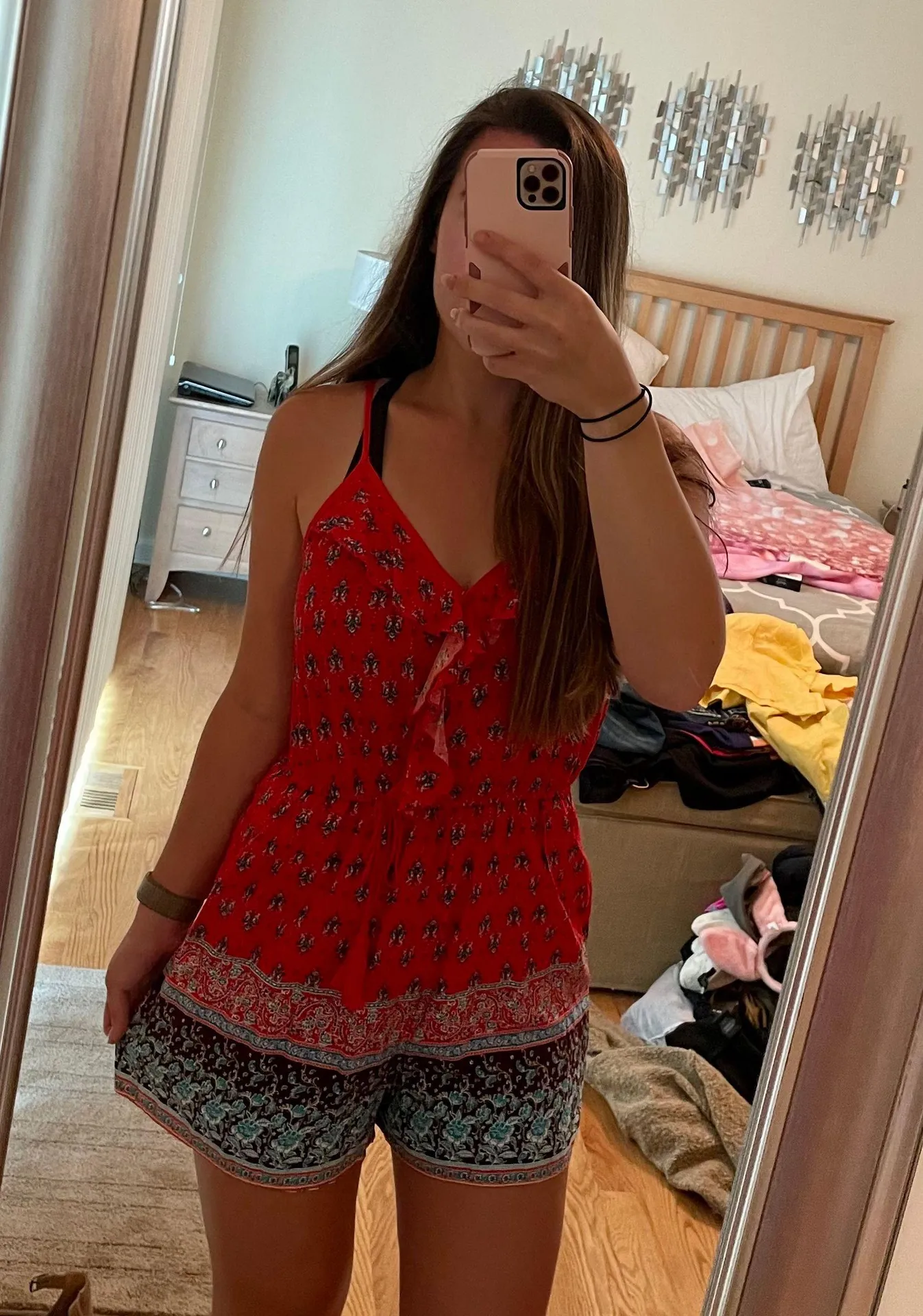 Printed Ruffle Romper - Image 3