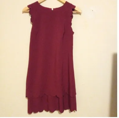 Betsey Johnson  Scallop Hem Shift Dress-Size 2-Lined-Exposed Zipper-Tiered Skirt - Image 2