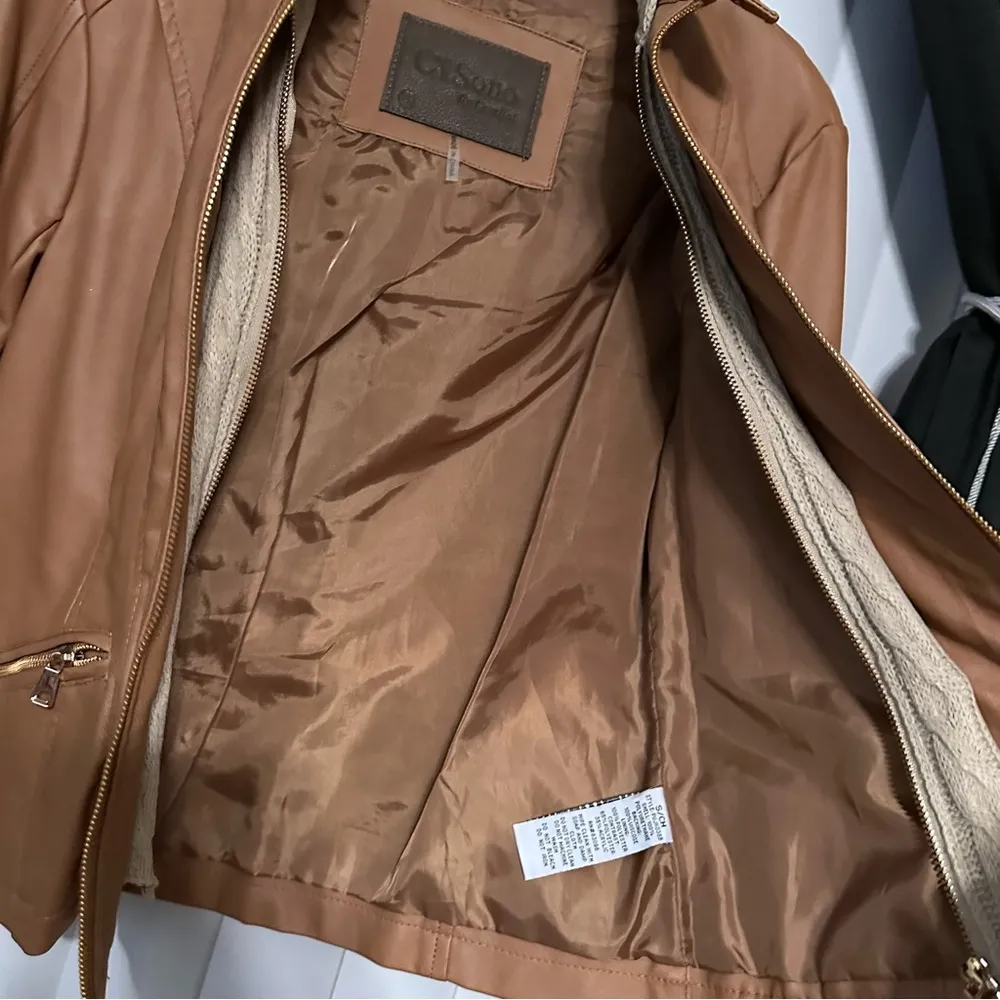 Women's Brown PLeather Jacket - Image 6
