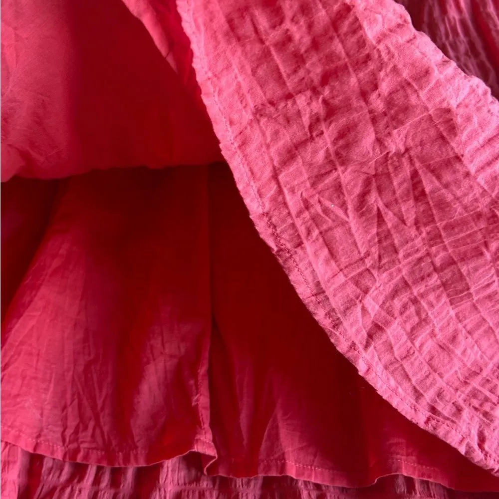 A New Day Women's Pink Coral Ruffle Short Sleeve MIDI Dress Size Medium - Image 11