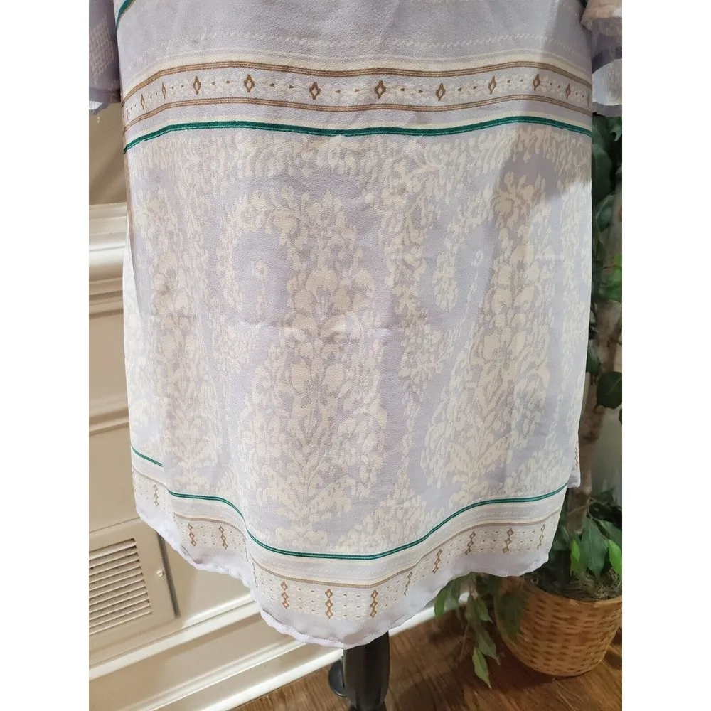 As U Wish Ivory & Green Scoop Neck Cold Shoulder Sleeve Knee Length Dress Size M - Image 4