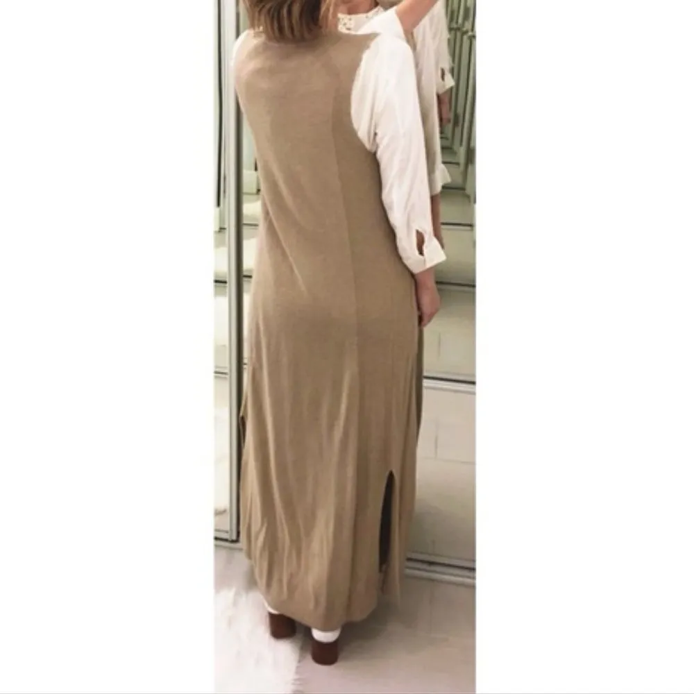 Splendid Tunic Vest Duster L Prescott Wool Cork Neutral Minimalist Capsule Warm - Image 15