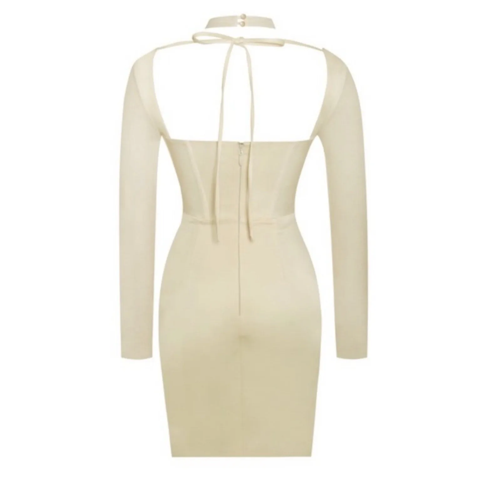 Miss Circle Jocelyn Dress Cream Mesh Satin Mini Club Wear Corset‎ - Image 14