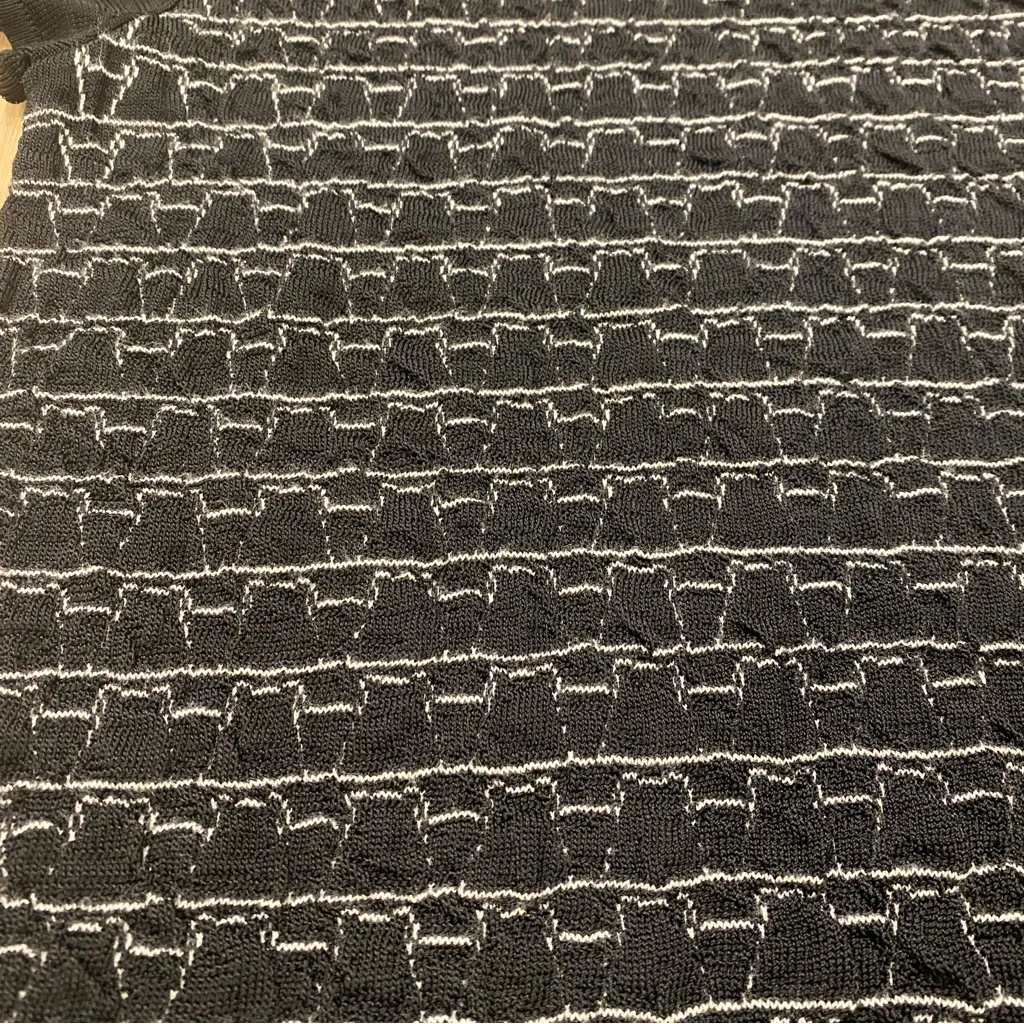 🌟RAG & BONE🌟 GWEN KNIT JACQUARD SHEATH SHORT SLEEVE DRESS BLACK SZ S - Image 7