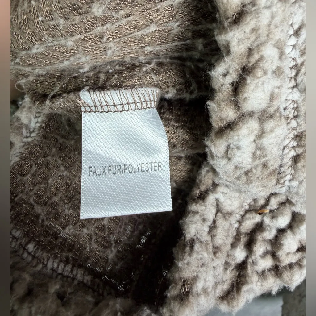 Nordic Fleece Women’s Sherpa Pullover Quarter Zip Teddy Faux Fur Sz M Gray Size M - Image 5