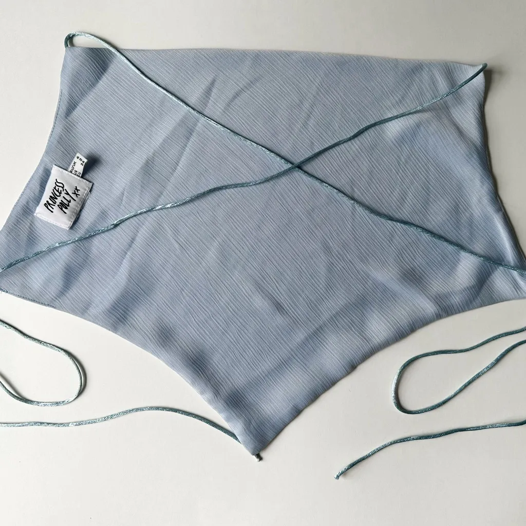 Princess Polly White Satin Crop Top - Image 5