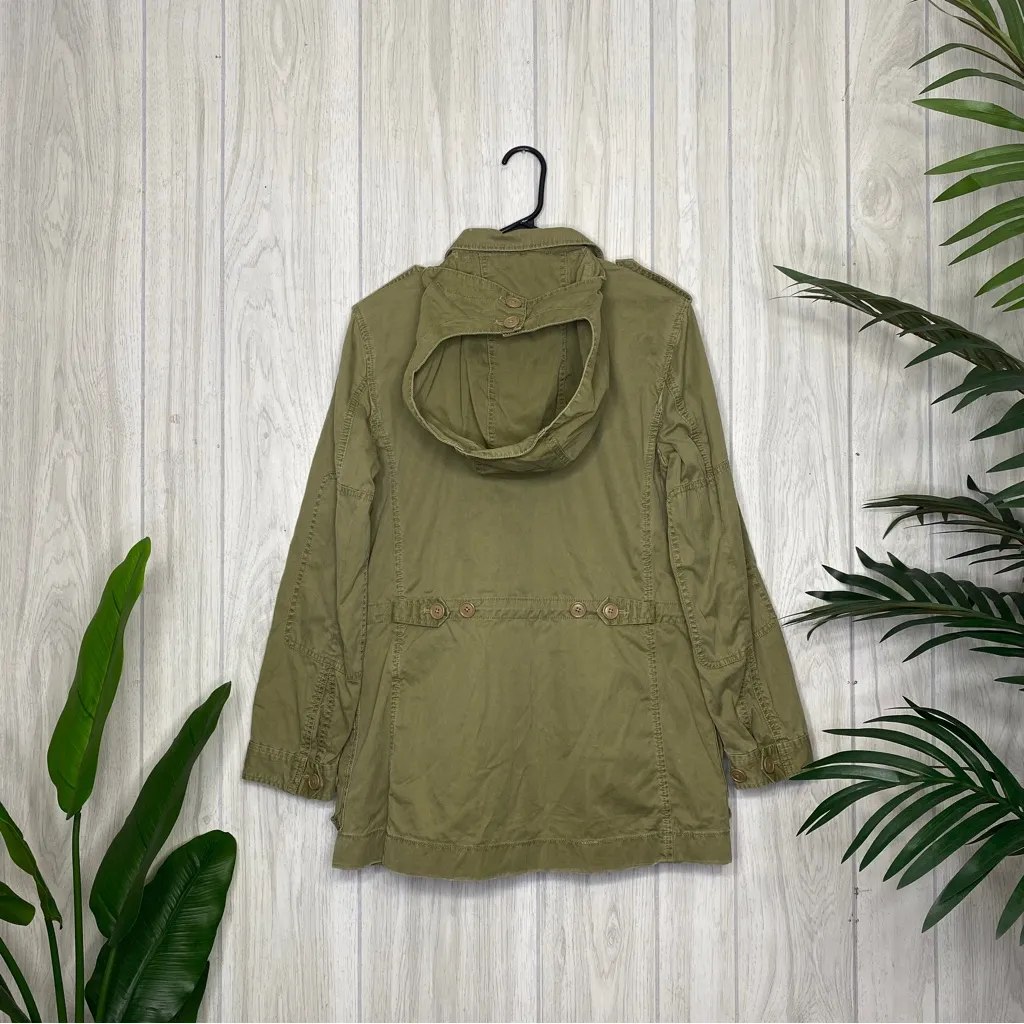 J. Crew Boyfriend Fatigue Military Parka Jacket size S Small 19985 - Image 3