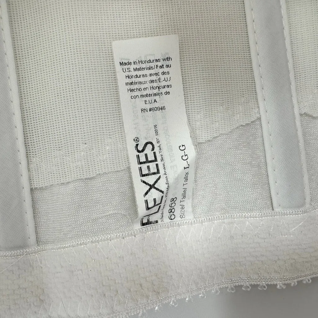 Flexees by Maidenform White Waist Corset Body Shaping Hook & Eye Closure Large - Image 7