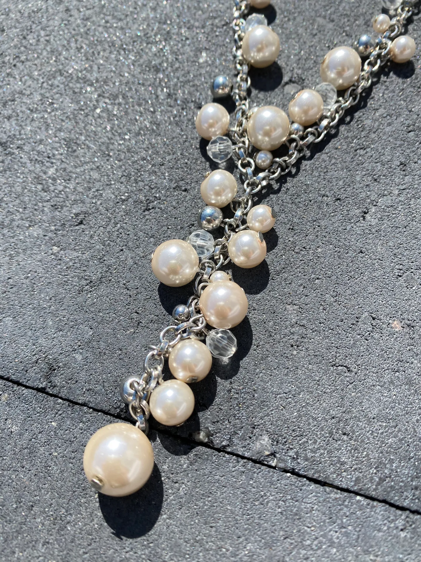 Pearl Necklace Silver - Image 3