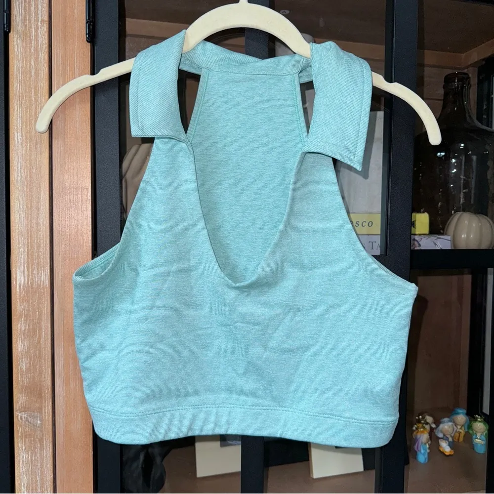 Outdoor Voices Warmup Collared Crop Top workout sports bra tennis preppy vneck - Image 2