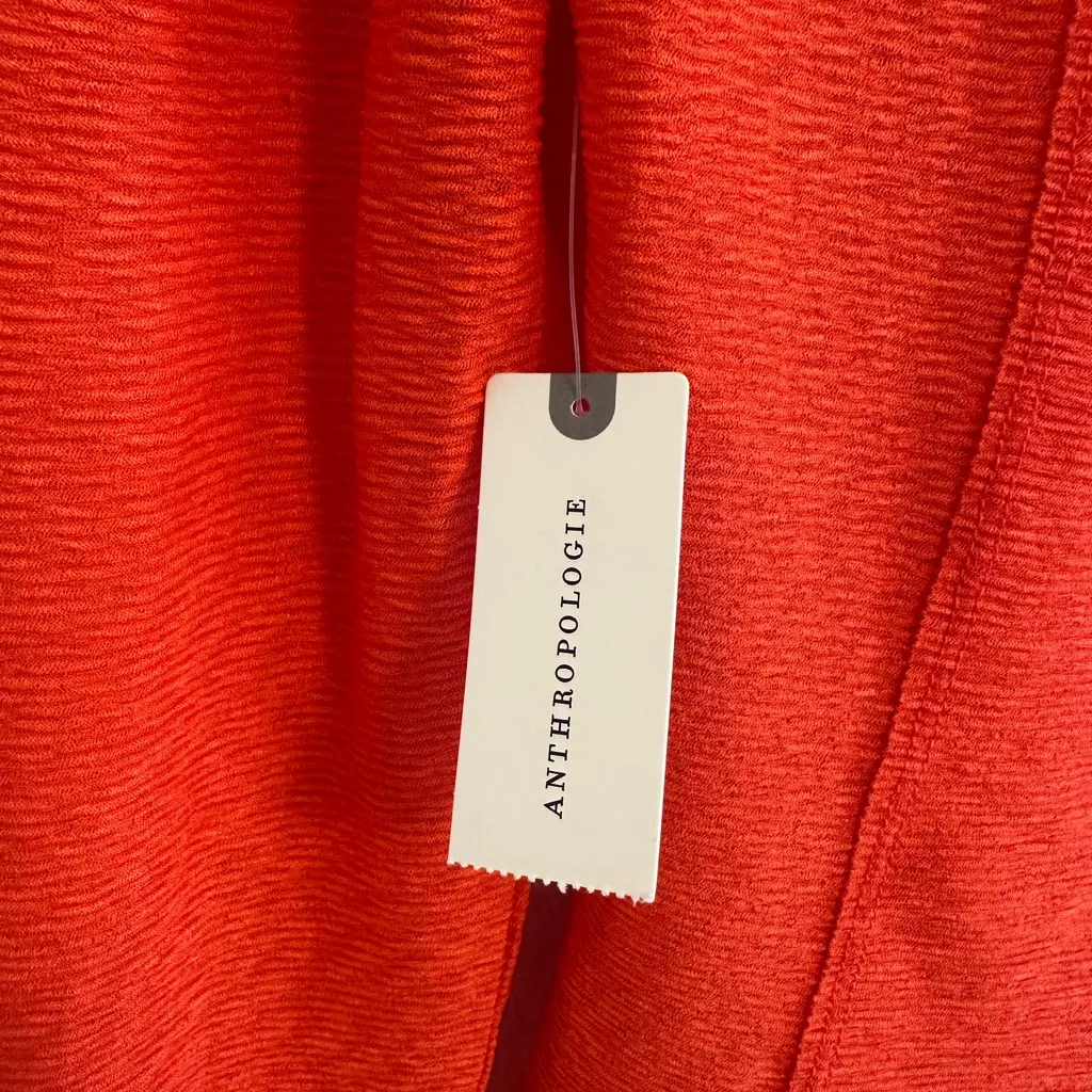 Anthropologie Vibrant Red Ruffled Blouse - Image 4