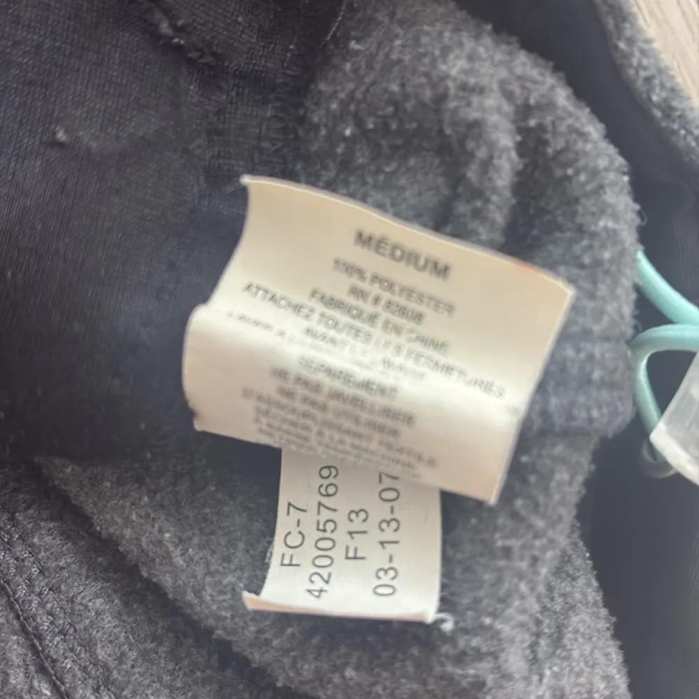 Free Country Full Zip Hooded Sweatshirt Gray Black Medium - Image 6