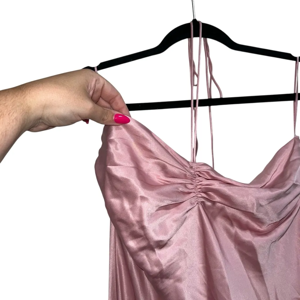 NEW NWT Reformation Valora Satin Halter Maxi Dress In Babygirl Light Pink - Image 6