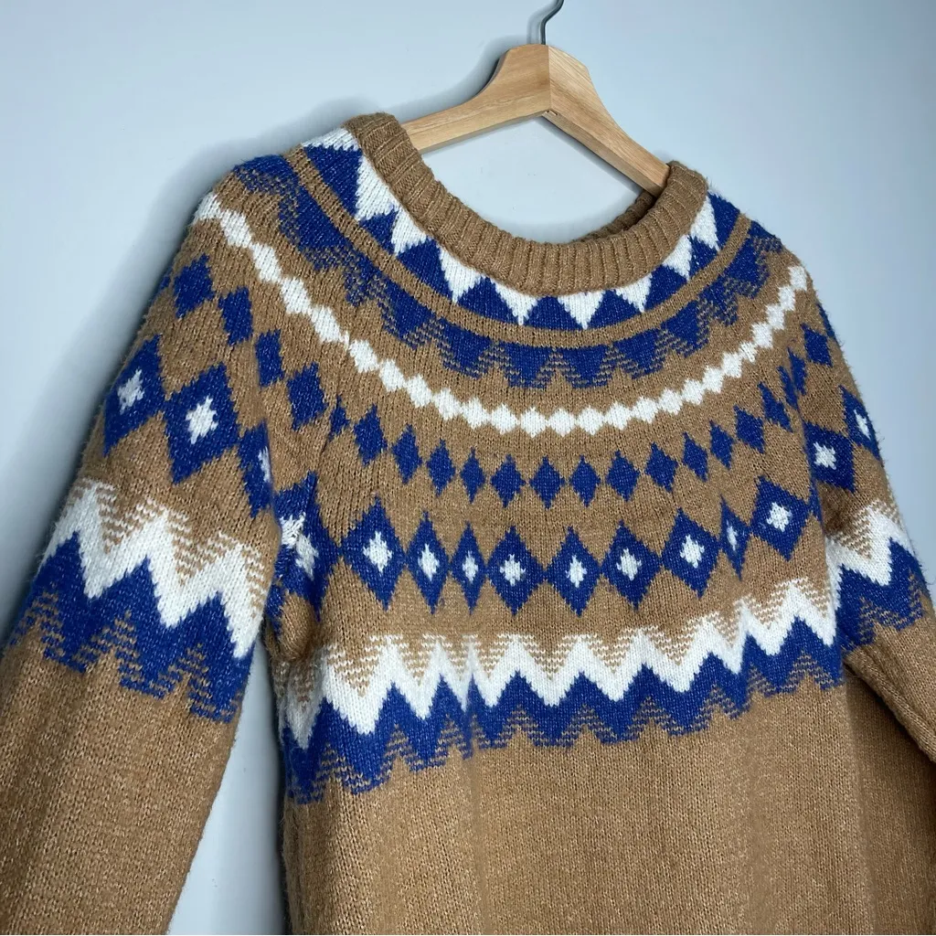 Lane Bryant Classic Long Sleeve Fair Isle Crew Sweater (10/12) - Image 3