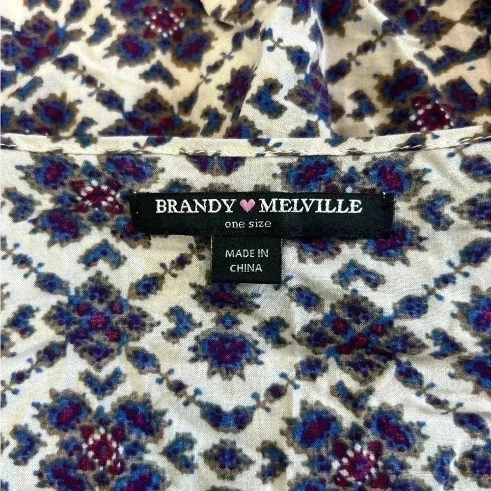 Brandy Melville purple flowy cardigan kimono top - Image 4