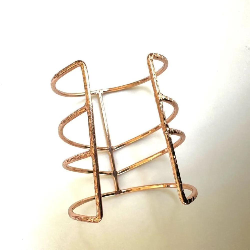 Rose Gold tone wide cuff bracelet - Image 4