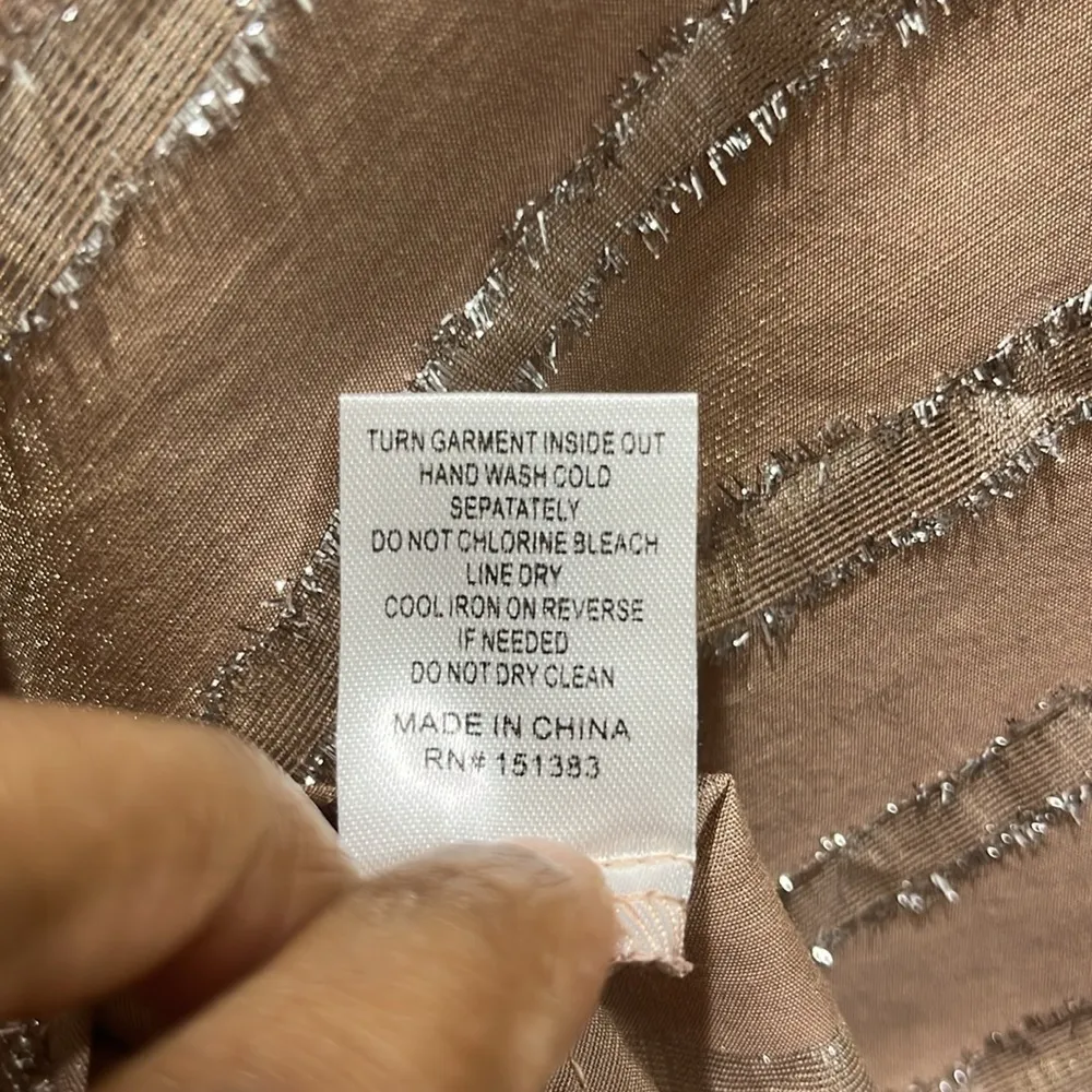 Current Air Mauve Spaghetti Strap Tank Silver Metallic Stripes Sz XS - Image 5