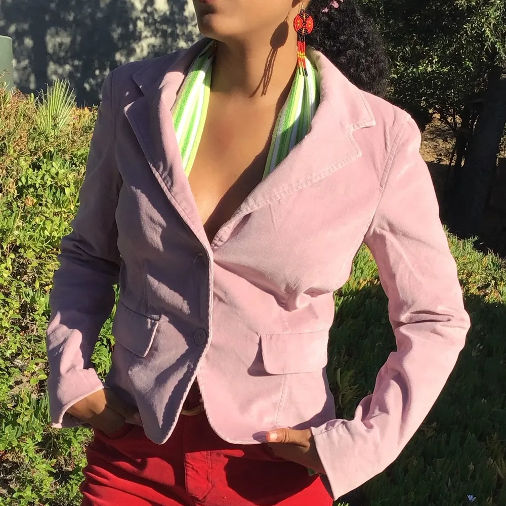 Vintage Pink blazer, Corduroy blazer - Image 5