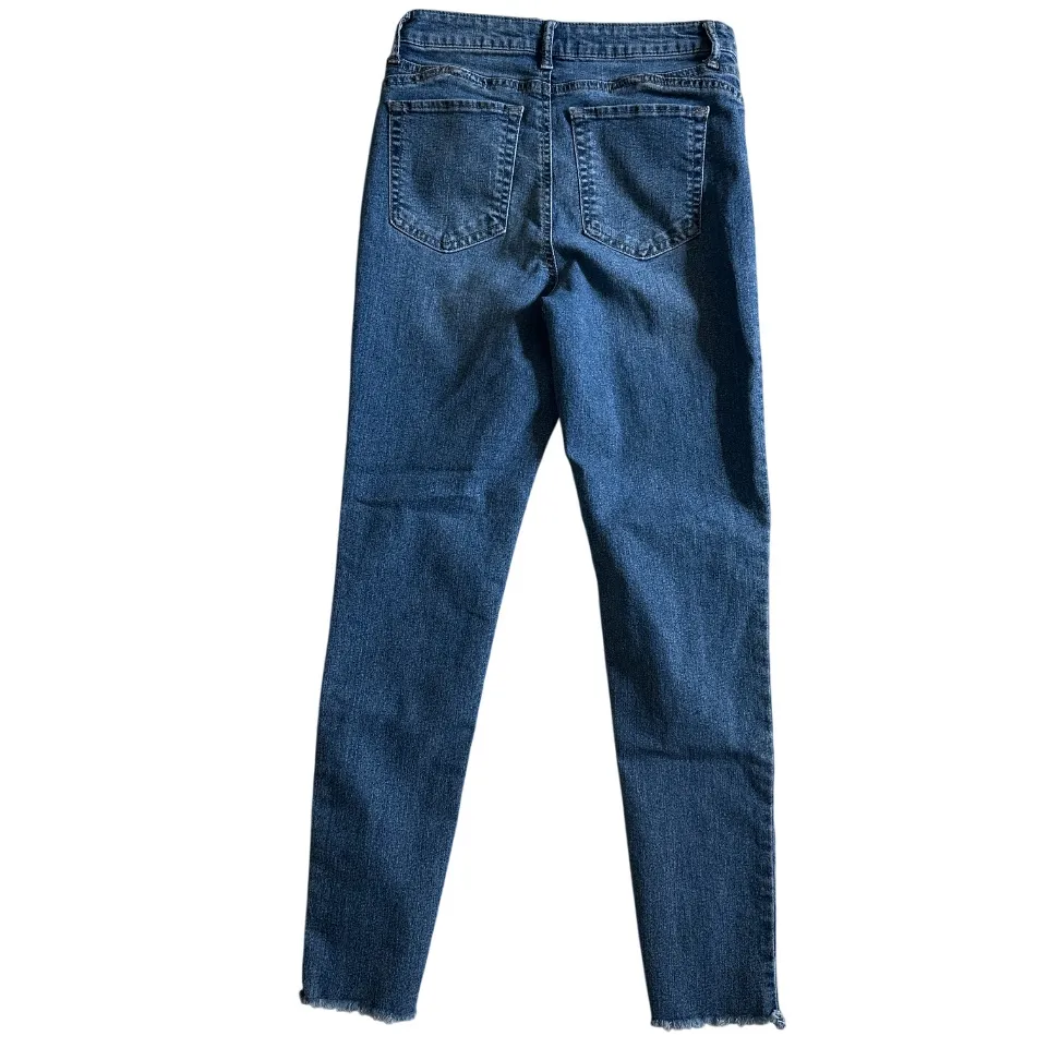 Tinseltown Dark Wash Denim Frayed Raw Hem Skinny Jeans Women’s 5 - Image 4