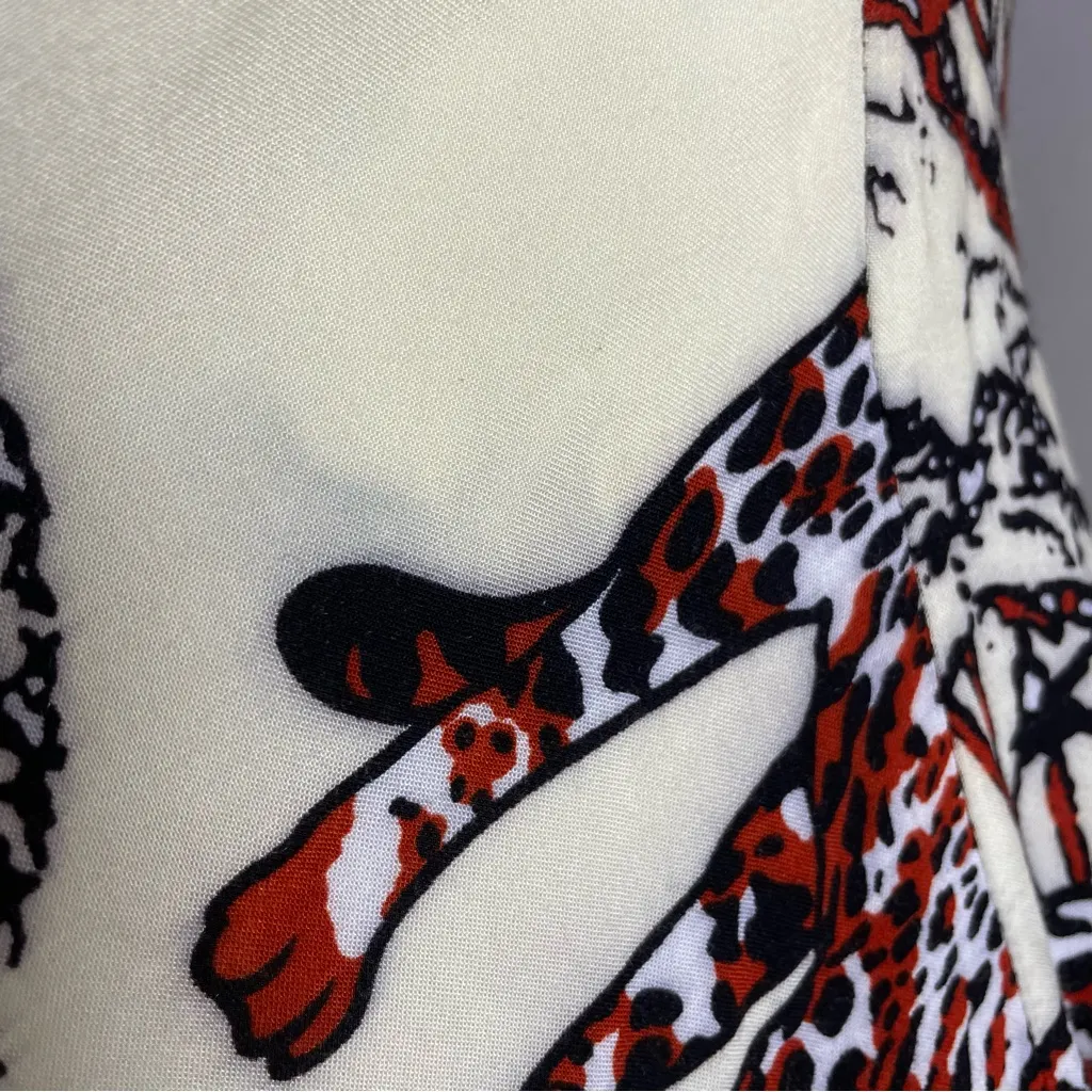 Jungle Print Dress Tunic Leopard Sleeveless Swing Relaxed Fit Women Animal Trees Black Size M - Image 13