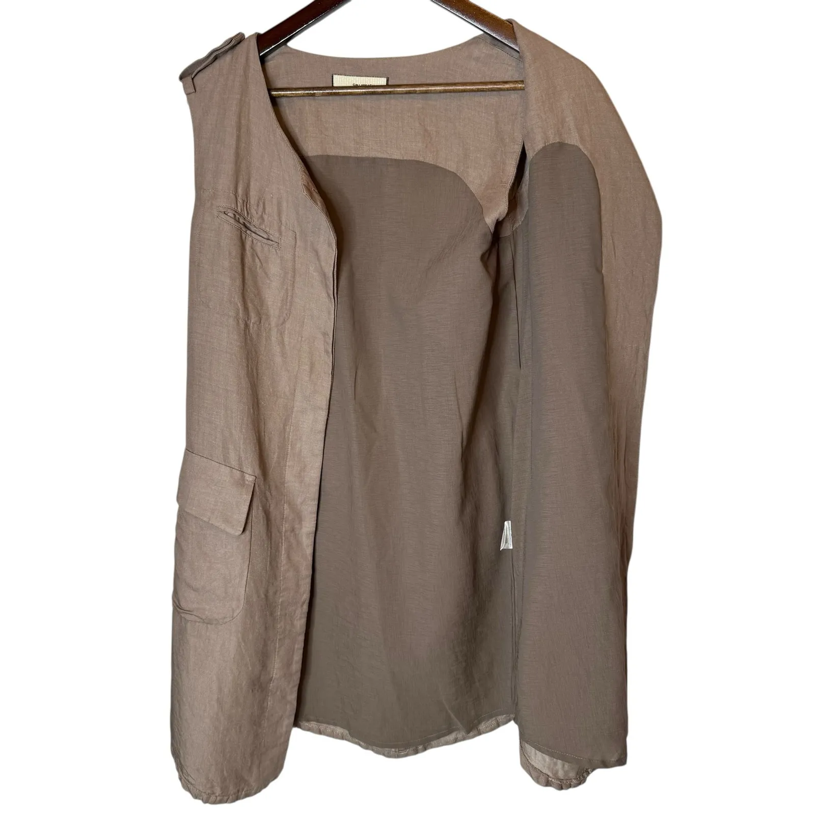 Gallarda Galante Flax Linen Blend‎ Utility Dress Japan Brown Size M - Image 4