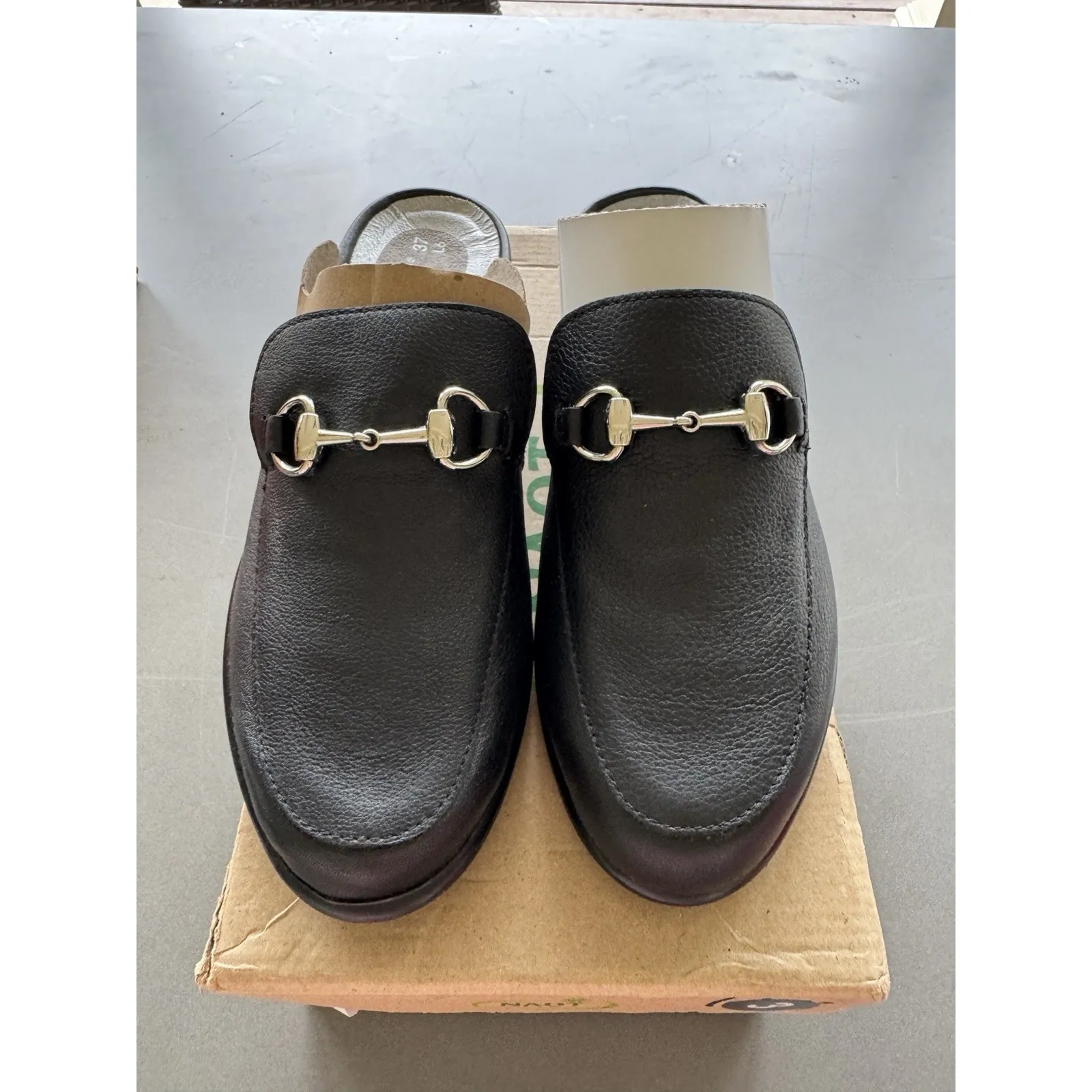 Naot‎ Women Black Leather Slip On Horse bit Mule Loafers Shoes Size US 6 EU 37 - Image 2