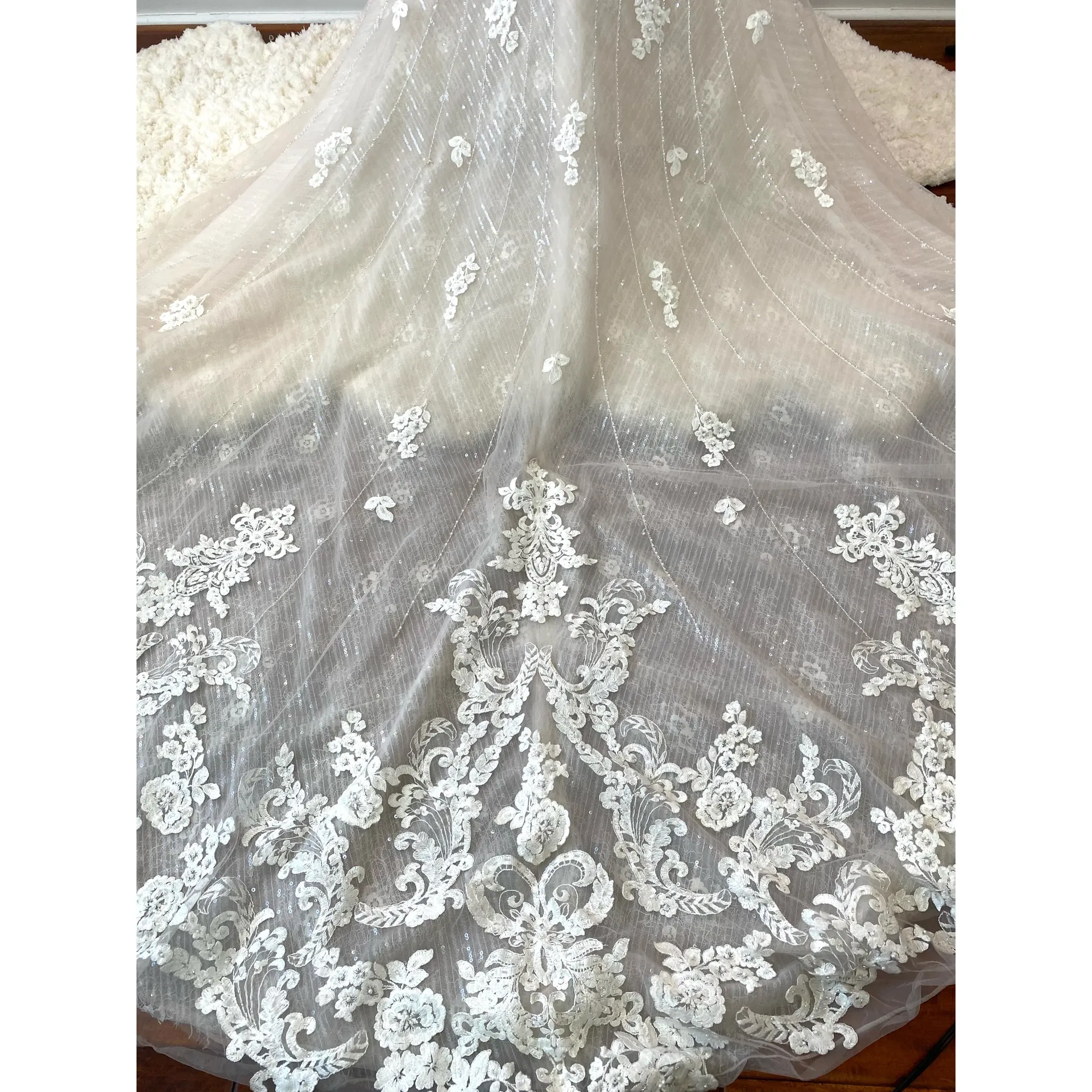 Martina Liana Fit n Flare Beaded Vintage Lace and Tulle Gown Style 942 - Image 11