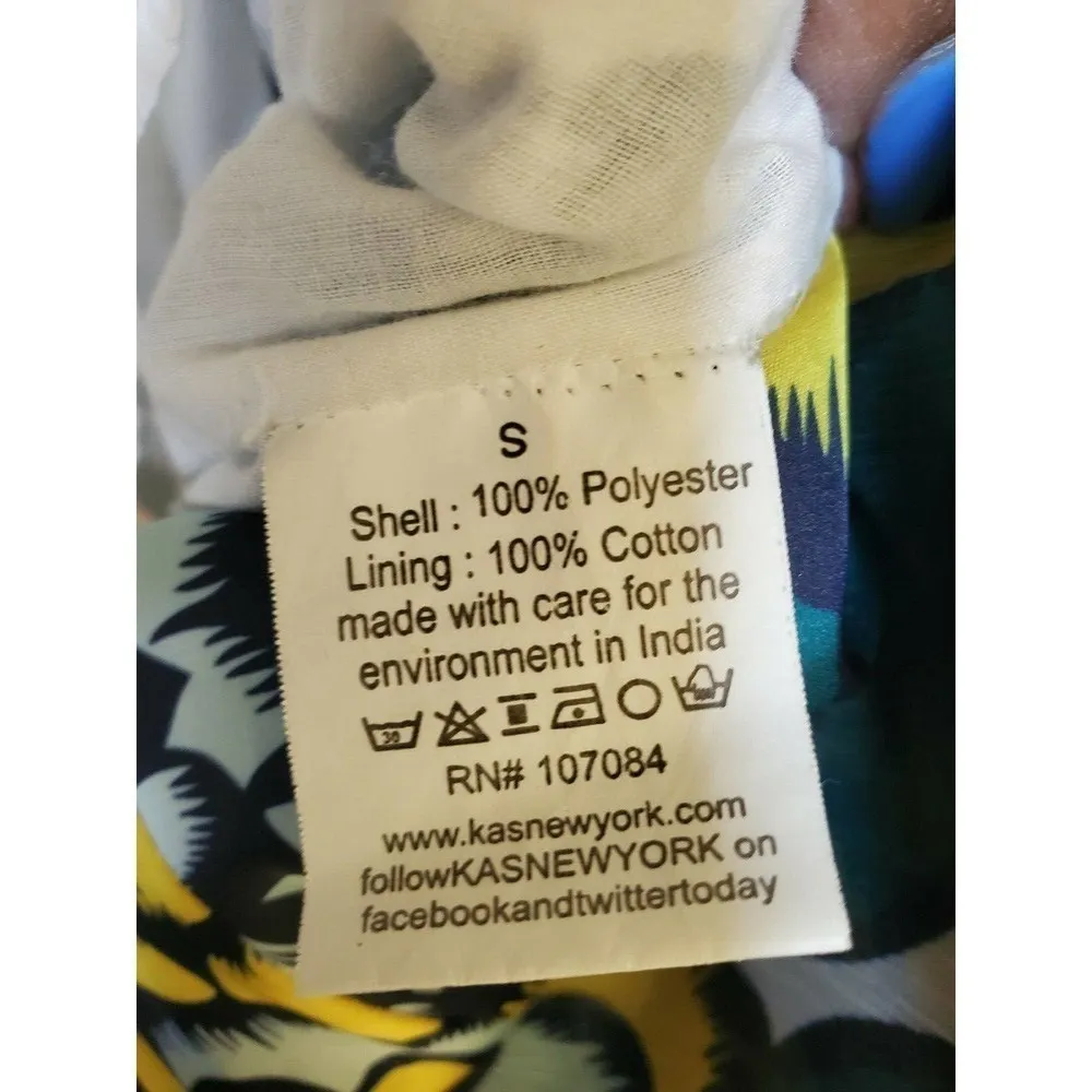 KAS New York Floral Print Dress Size Small White - Image 9