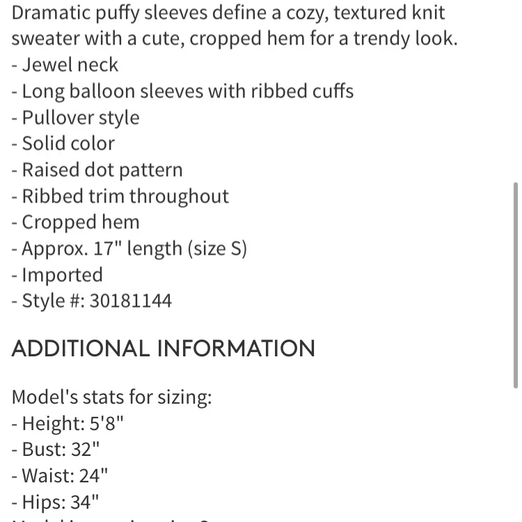 Keepsake Red Can’t Stop Balloon Sleeve Sweater Bee With Tags Size L - Image 2