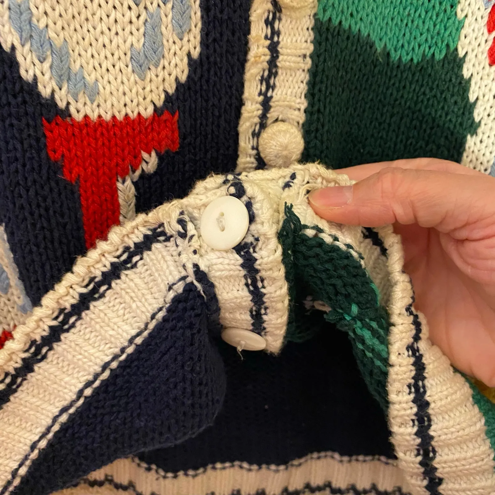 Alexandra Bartlett Vintage Golf Knit Sweater Vest Retro Women's size Large Blue - Image 6