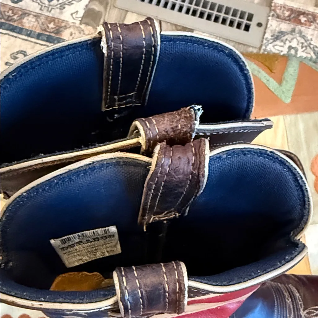 USA Durango cowboy boots Brown and Red, white and Blue Western Boots size 9.5 - Image 4