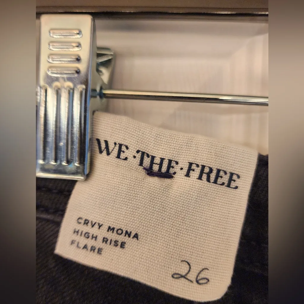 Free People We The Free CRVY Mona Flare Women’s Black Jeans Size 26 - Image 8