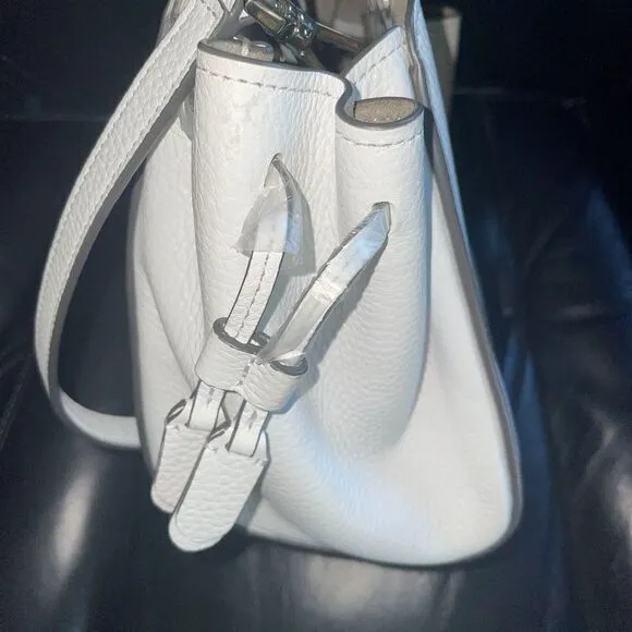 Kate Spade Small White Tegan Satchel Leather Crossbody Bag 8x8x3.5"‎ - Image 4