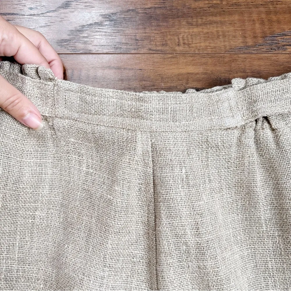 vintage • 90s Harve Benard pants jute burlap paper bag waist tie straight leg - Image 9