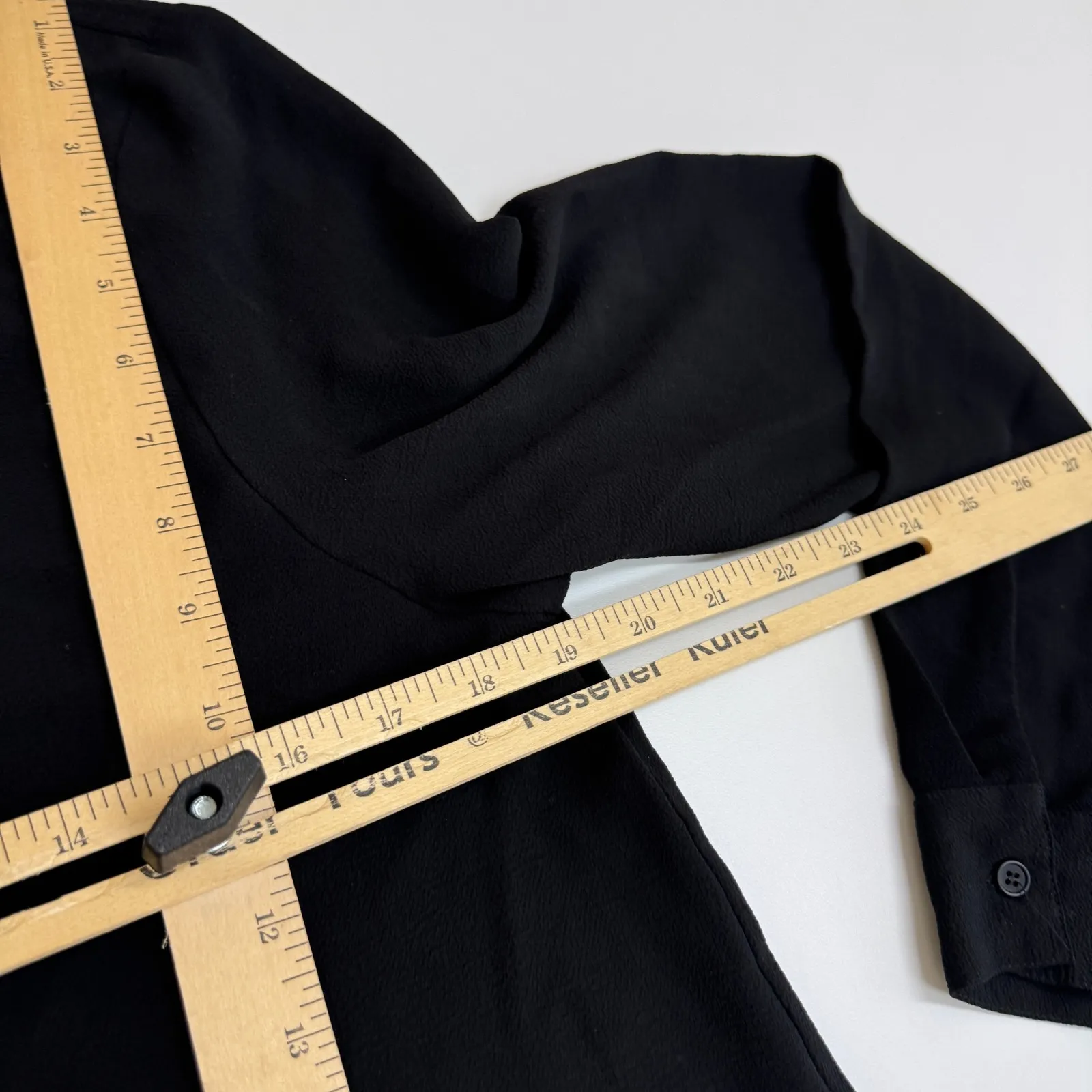 MINKPINK Top Womens Small Black Collared Button Up Long Sleeve Blouse Goth - Image 7